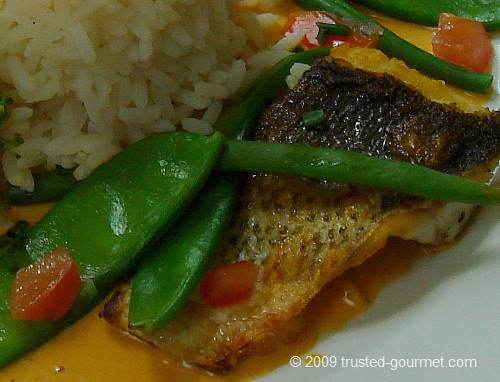 Details of the filet of seabass