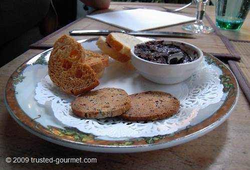 Complementary tapenade (olives paté)
